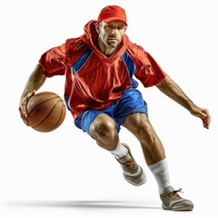 Fototapeta premium Motion-Captured Athlete in Basketball Uniform