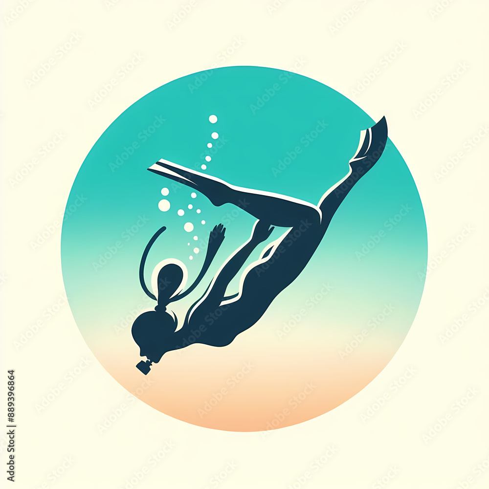 Poster clean simple image diver