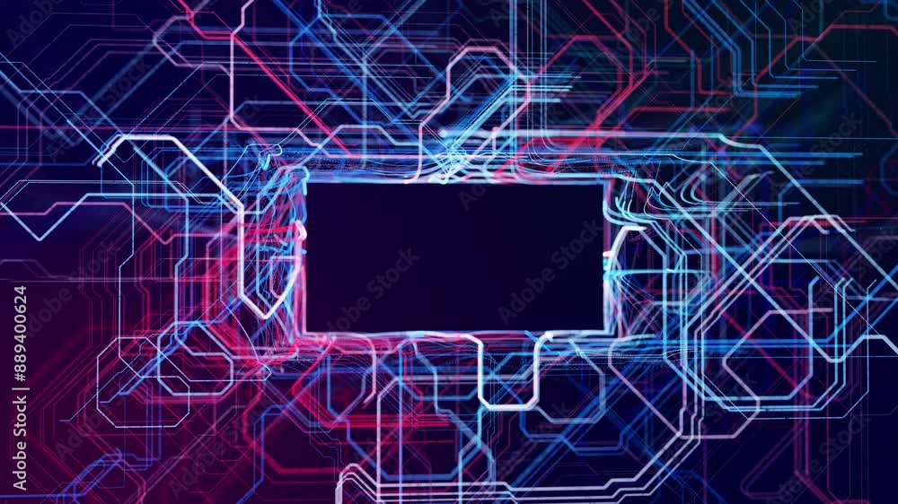 Poster info concept lines, nodes, copy space. vj loop hologram abstract background sci fi theme, informatio