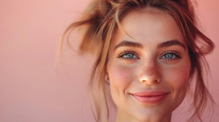 Fototapeta premium Woman applying serum, skincare routine, realistic