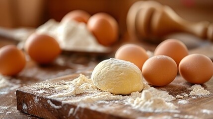 Fototapeta premium Background with elements for preparing dough