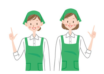 スーパーの店員のイラスト　スーパーマーケット　家事代行サービス　スタッフ