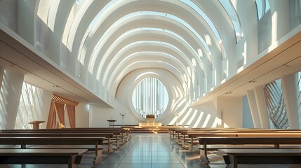 Obraz premium Interior of the modern cathedral