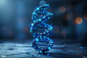 DNA helix model flat minimal background brightly lit studio showcasing the intricate doublehelix structure in detail