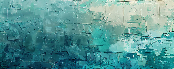 Obraz premium A textured wall background with abstract patterns in varying shades of teal and turquoise, giving a modern and fresh look.