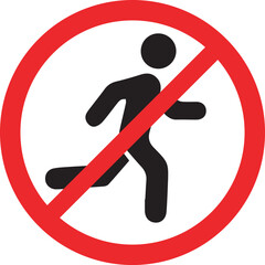 No Walking Icon, Vector, EPS