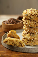 cookies with flax seeds and sunflower seeds