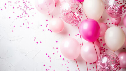 Festive Birthday Balloons and Confetti