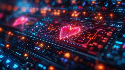 Obraz premium ECG machine printout flat minimal background bright studio lighting focusing on the detailed heart rate graph