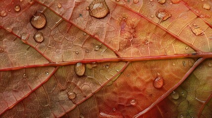 Fototapeta premium Detailed maple leaf showing circuit-patterned veins,