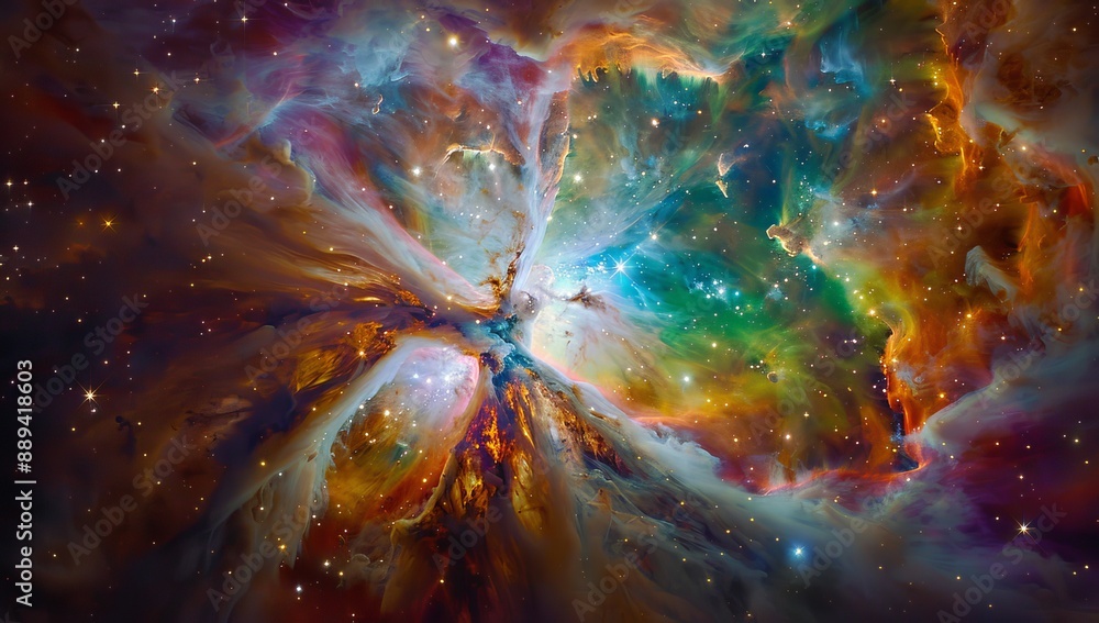 Poster abstract cosmic space galaxy colorful texture desktop wallpaper background based on ai