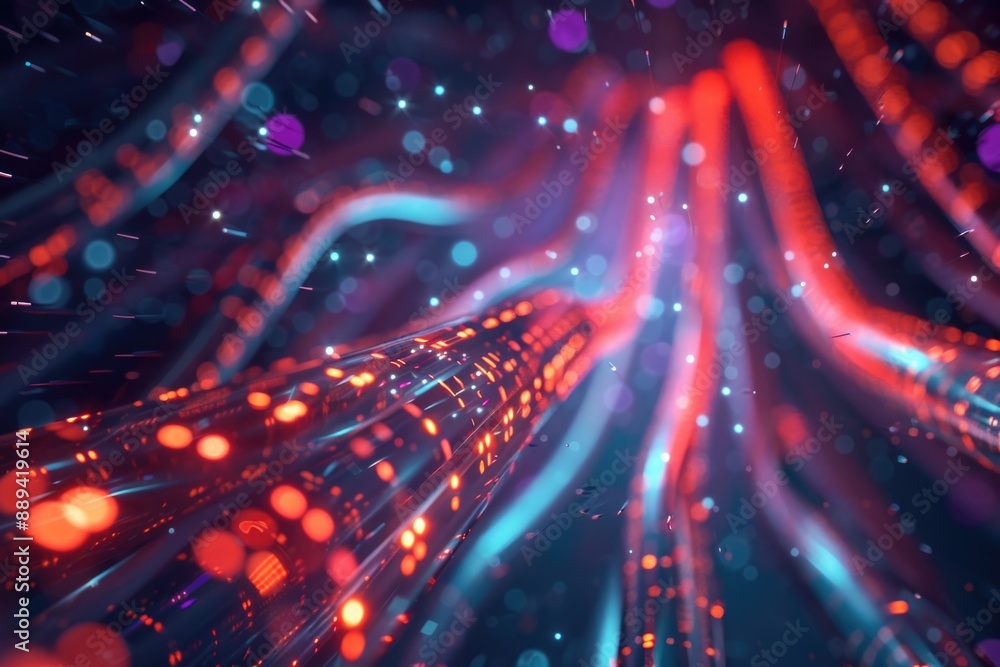 Aufkleber Abstract image of colorful lights in a dark room, suitable for use in mood setting or creative backgrounds