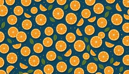 pattern with orange fresh