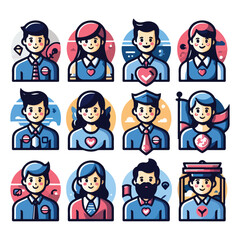 collection of office employee characters