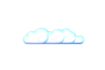 Imitation three-dimensional plastic light Cloud, Icon. White toy. Cloud symbol web. Modern glossy colorful design. Beautiful decorative luxury isolated. App, UI, Png
