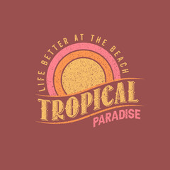 Tropical Paradise beach typography summer graphic design © SS-Designs