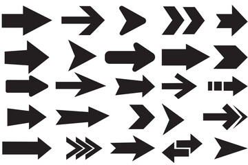 Arrow icon vector mega bundle set. Set of black vector arrows. Set of vector arrows. Big vector set of black arrow signs and direction pointers. Simple arrow big set. Vector illustration.