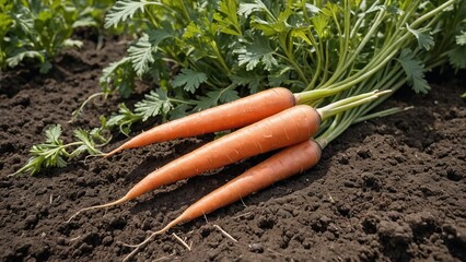 Vibrant Orange Carrot Harvest in Lush Field