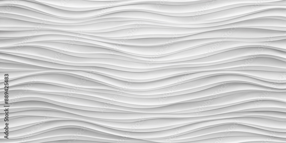 Poster elegant and minimalist seamless white wave texture pattern background with mono color design concept