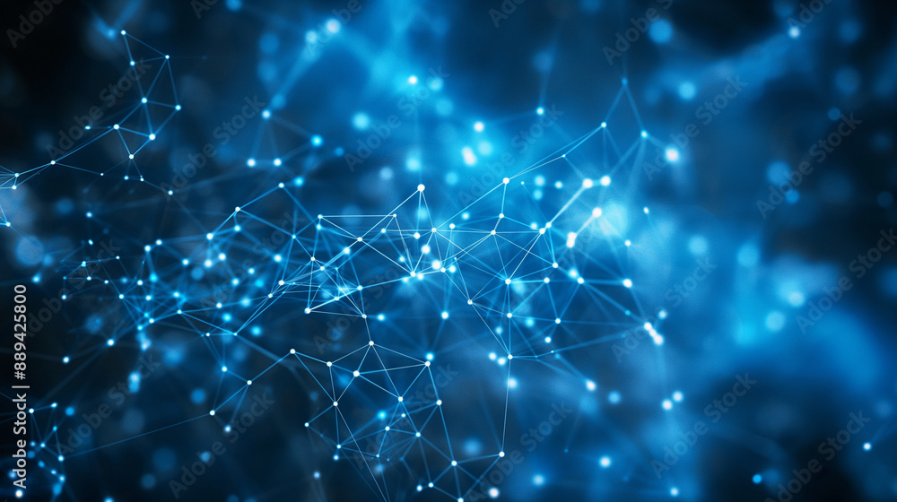 Poster a digital representation of a network or web. it consists of interconnected nodes, represented by wh