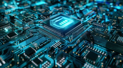 big data on circuit board hologram