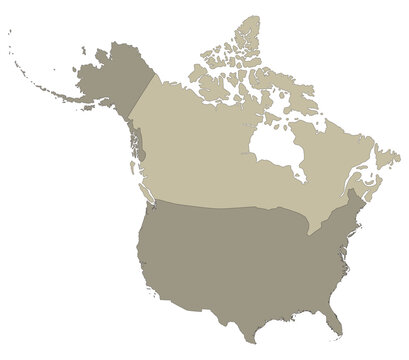 recommend clip art: America and Canada map. Map of North America with USA and Canada map.