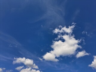 Clouds in the blue sky.