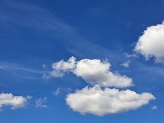 Clouds in the blue sky.