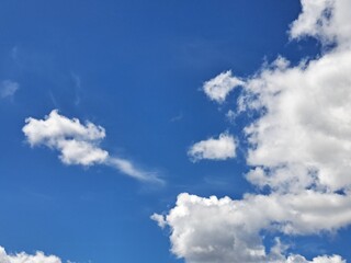 Clouds in the blue sky.