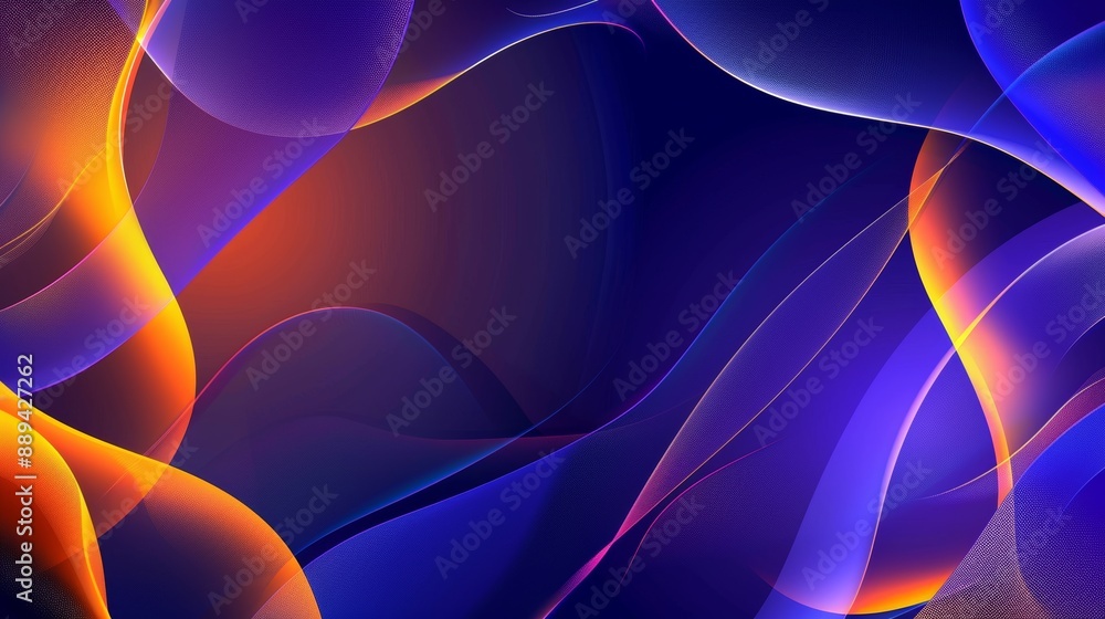 Poster abstract colorful background illuminated with colorful neon light. glowing curved line. simple wallp