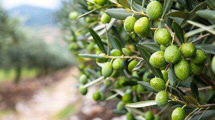 Expansive olive plantations dedicated to the cultivation and harvesting of olive trees
