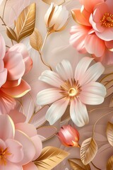 The abstract floral design in pastel colors can be used as a print, postcard, or wallpaper
