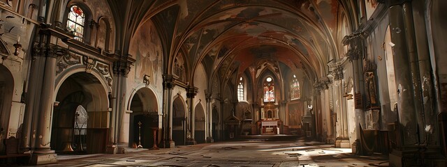 Interior of the old cathedral, church