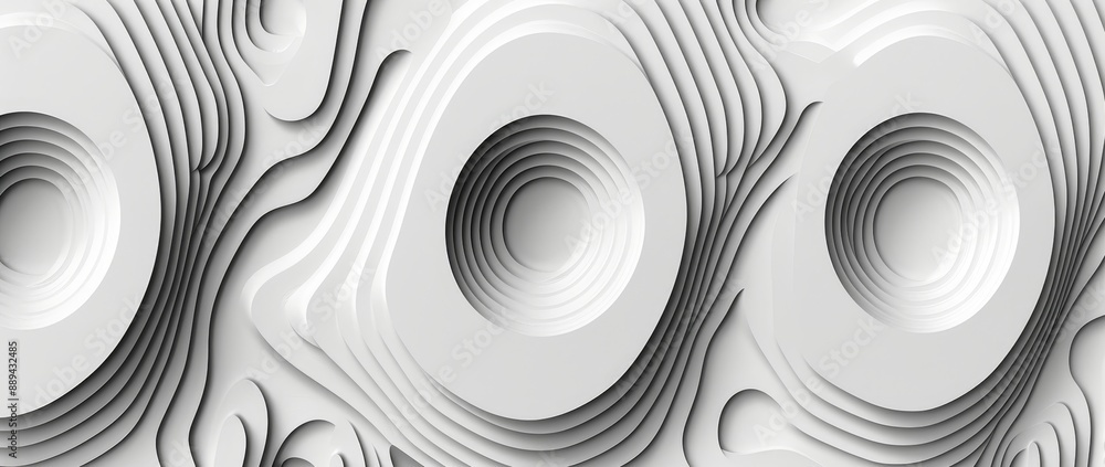 Aufkleber tunnel geometric gray background with a smooth minimal white abstract background