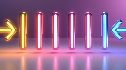 Fototapeta premium Vertical stripes in neon colors, ideal for vibrant and energetic digital artworks. Illustrater Image, Shiny, bright, beautiful , Minimalism,