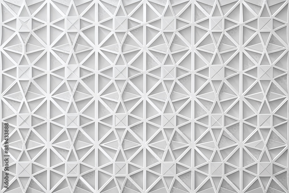 Poster modern white and light grey square overlapped pattern on background with shadow. white background. m