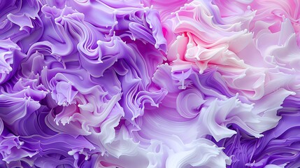 Abstract Swirls of Vibrant Lavender and Pure White