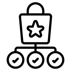 featured selling outline icon and illustration