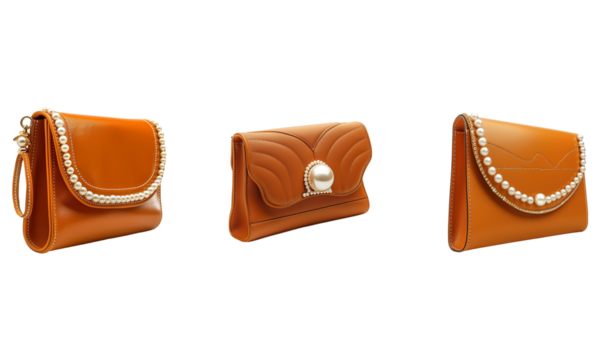 A Set of  stylish leather female pure isolated on white background