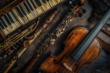 beautiful wooden instruments