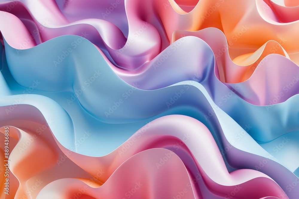 Poster the stock illustration shows a full frame shot of an abstract background with colorful wavy lines in