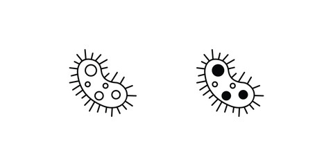 bacteria set icon with white background vector stock illustration