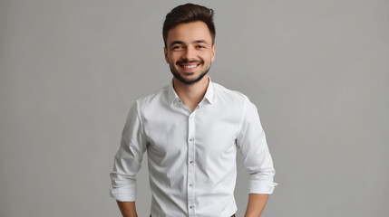 Fototapeta premium Confident Young Businessman in Smart White Shirt and Tie