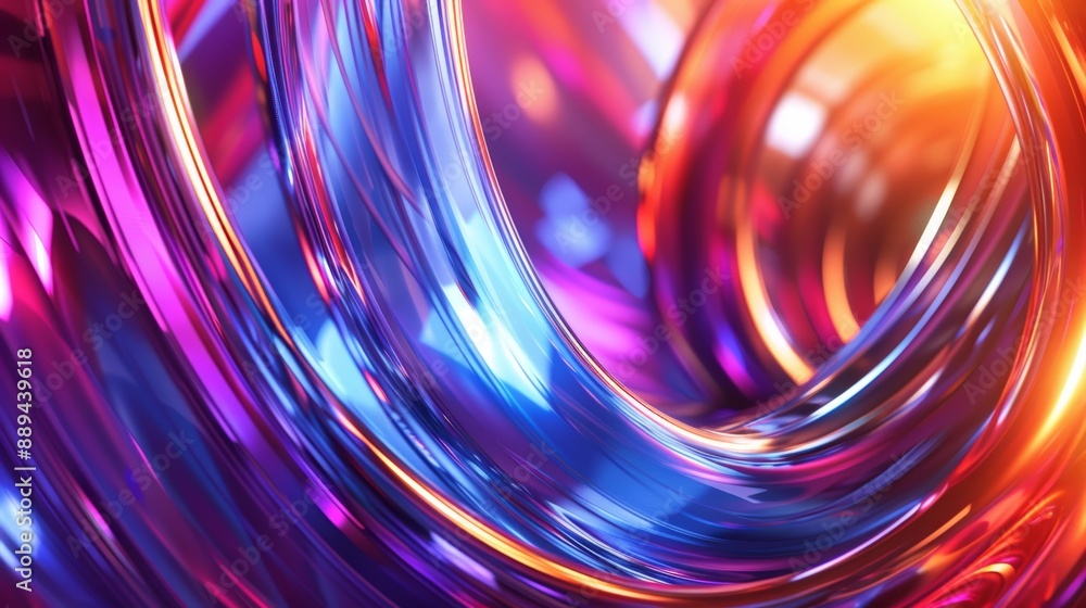 Poster an abstract background with colored glass 3d objects