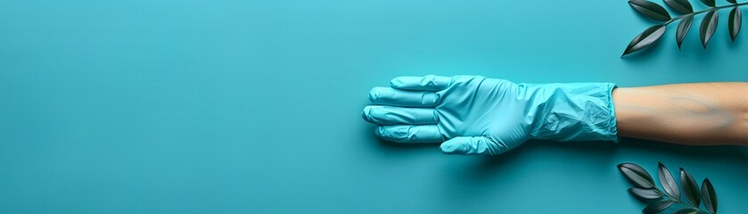 Medical gloves and sanitizer minimal clean background bright studio lighting showcasing the hygienic supplies