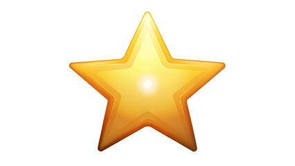 Obraz premium Golden star isolated on white background, shining symbol of celebration and achievement