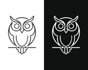 Minimalist Mascot Style Owl Vector For Logo or Icon