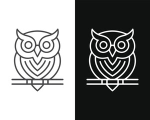 Minimalist Mascot Style Owl Vector For Logo or Icon