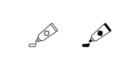 ointment set icon with white background vector stock illustration