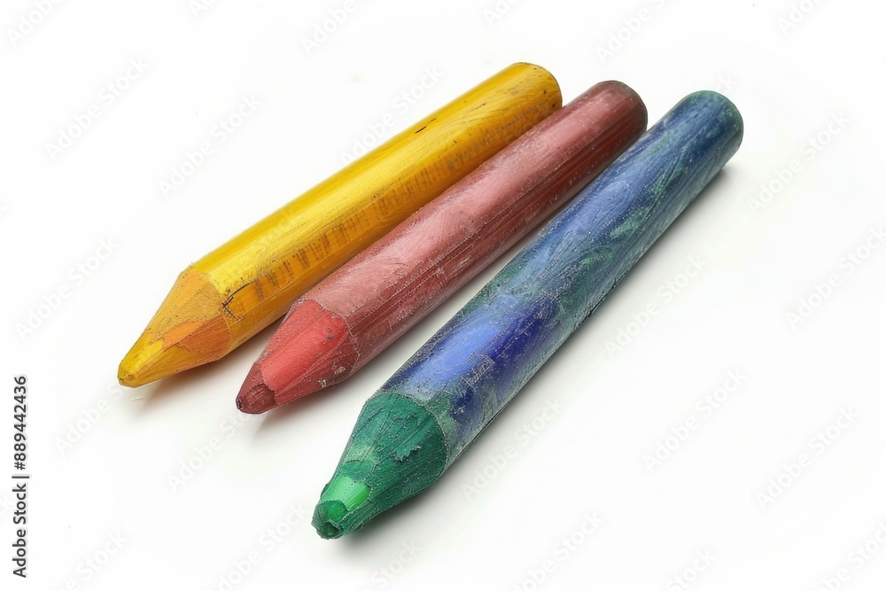 Poster a collection of four colorful pencils placed side by side